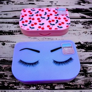 CARRYING COMPACT EYELASH CASE WITH MIRROR set of 2
